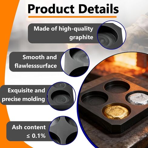 4-Round Graphite Ingot Mold, 1.57" High Purity Round Coin Mold in Saudi Arabia