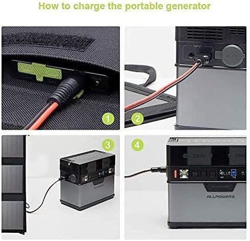 لوحة شمسية محمولة من ALLPOWERS بقدرة 100 وات (USB مزدوج 5 فولت مع مخرج تيار مستمر 18 فولت) شاحن شمسي أحادي البلورية، لوحة شمسية قابلة للطي لأجهزة الكمبيوتر المحمول، مولد محمول، سيارة 12 فولت، قارب، بطارية RV in Kuwait