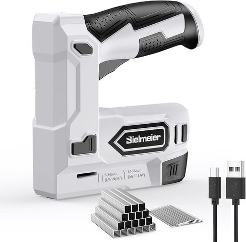 Bielmeier Electric Staple Gun, 2 in 1 Lithium-ion Electric Stapler, 4V Cordless Brad Nailer Kit with Staples Nails, USB Charger, Power Tacker for Upholstery, Material Repair, Carpentry, DIY in Saudi Arabia