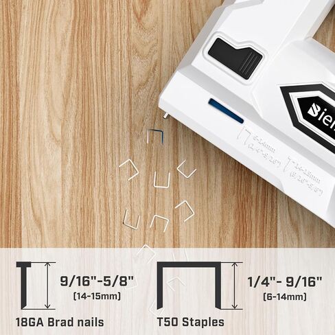 Bielmeier Electric Staple Gun, 2 in 1 Lithium-ion Electric Stapler, 4V Cordless Brad Nailer Kit with Staples Nails, USB Charger, Power Tacker for Upholstery, Material Repair, Carpentry, DIY in Saudi Arabia