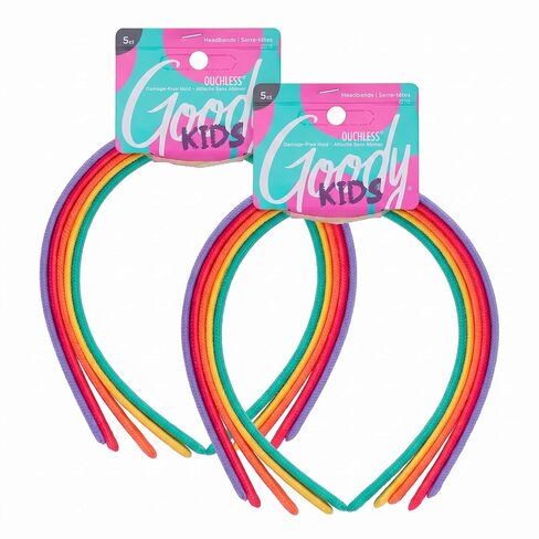 Goody Kids Ouchless Classic Headband , Assorted Colors - For All Hair Types - Beautiful Design for Instant Style - Pain-Free Hair Accessories for Boys, and Girls, 5 Count (Pack of 1) in Kuwait