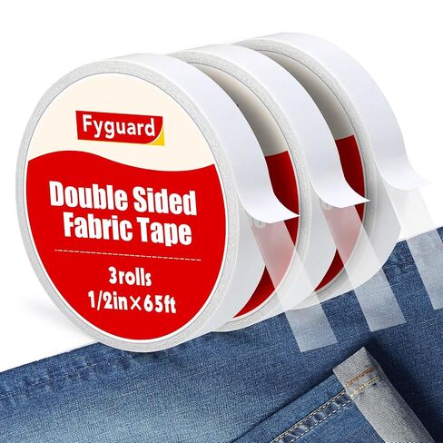 Hem Tape No Sew No Iron 3Rolls×1/2IN×195Ft Total Fabric Tape for Clothes in Kuwait