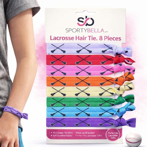 Infinity Collection Lacrosse Hair Accessories, Lacrosse Hair Ties, No Crease Lacrosse Hair Elastics Set in Kuwait