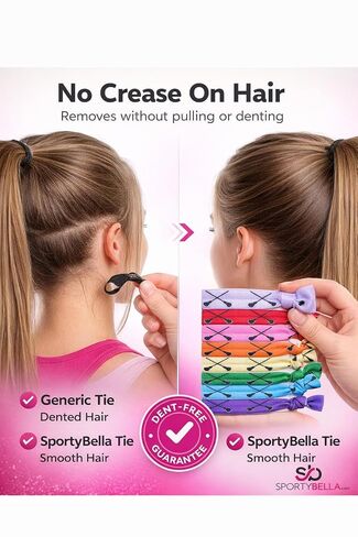 Infinity Collection Lacrosse Hair Accessories, Lacrosse Hair Ties, No Crease Lacrosse Hair Elastics Set in Kuwait