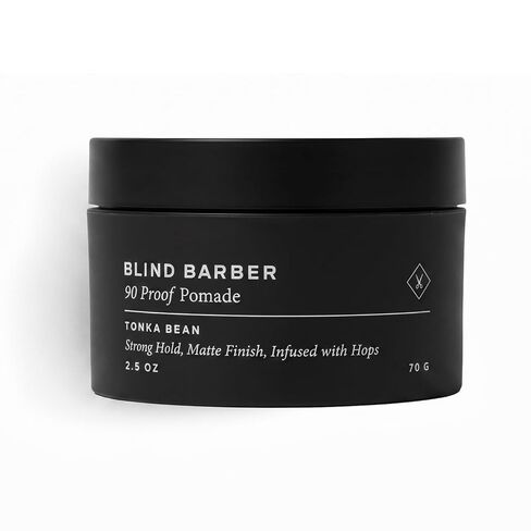 Blind Barber 90 Proof Hair Pomade for Men - Strong Hold, Natural Finish - Water-Based Pomade for Men with Hops & Tonka Bean - Free of Greasy Oils, Easy to Use Matte Pomade - (2.5 Oz) in Saudi Arabia