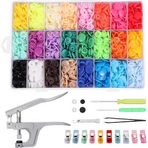 KAMTOP Snap Pliers Set, 408 Sets T5 Plastic Snap Buttons Kit, 24 Colors in Kuwait