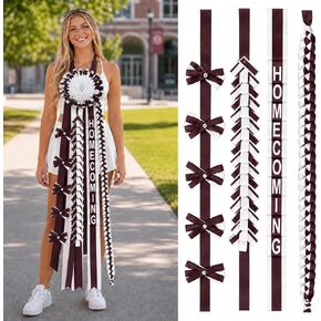 4pcs Silver and White Homecoming Mum Braids Ribbon Set 30 Inches, DIY High School Back to School Week Party Decorations Homecoming Mum & Garter Craft Supplies in Saudi Arabia