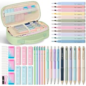 Taja Cute Pencil Case With School Supplies, 39 PCS, Stationery Set, Pink in Saudi Arabia