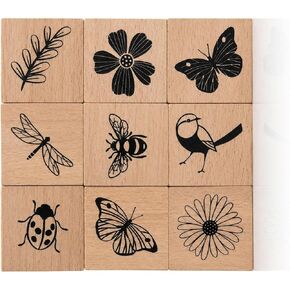 8 Pcs Wooden Rubber Floral Stamps Set, Vintage Flower Stamps for Crafting Tools Scrapbooking Card Making Journaling Clay Pottery Projects, Cute Ink Stamp Craft Kits for DIY Art Supplies in Kuwait