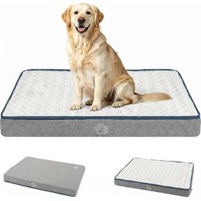 EMPSIGN Reversible Dog Bed Mat, Washable Pet Bed for Large Medium Small Dogs, Kennel Pad with Removable Cover, Bed Mattress for Crate Kennel, All Season Dual-Sided Plush & Canvas Pet Bed in Saudi Arabia