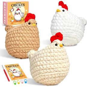 MAGIMUSE Crochet Kit for Beginners, 3 Pcs Chicken Crochet Craft Kit in Kuwait
