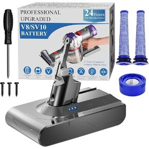 BOTKK 4.0Ah V8 Battery Replacement for Dyson V8 SV10 Battery Animal V8 Absolute V8 Fluffy V8 Motorhead V8 Cordless Stick/Handheld Vacuum Cleaner V8 SV10 215681 967834-05 Li-ion Battery in Saudi Arabia