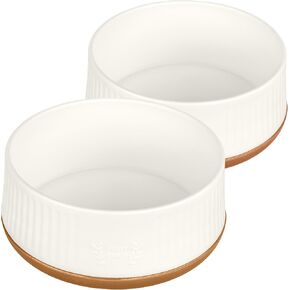 Harry Barker Small Modern Dog Bowls, 2-Pack Eco-Friendly Plastic Pet Food & Water Bowls, Non-Slip Base, Dishwasher Safe, BPA-Free, Neutral Design, Holds 3 Cups Each in Kuwait
