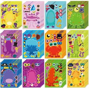 48PCS Halloween Make-a-face Stickers Halloween Characters Stickers for Kids in Kuwait