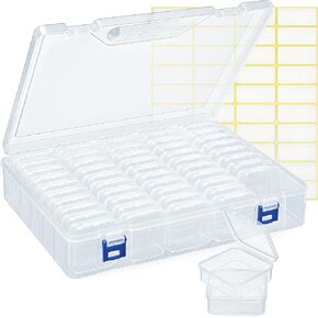 Exptolii Small Bead Organizer Box, 30Pcs Clear Plastic Case Mini Dimond Bead Storage Containers with Hinged Lids and Rectangle for Bracelet Making DIY Jewelry Craft Nail Small Parts in Kuwait