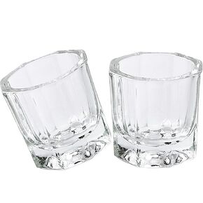 Fiezkaa 2pcs Dappen Dish for Acrylic Nails, Clear Glass Acrylic Nail Monomer Liquid Bowl, Acrylic Powder Holder, Acrylic Glass Jar Dampen Dish Liquid Cup for Nail Art Manicure Care Tools in Saudi Arabia