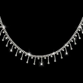 Rhinestone Fringe Trim, Silver Crystal Beaded Diamond Tassel Fringe Ribbon, Rhinestone Chain for Clothing DIY Crafts Wedding Dress Jewelry Accessories Decoration in Saudi Arabia