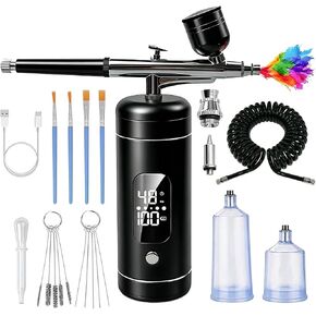 Cordless Airbrush Kit with Compressor, 48 PSI High Pressure, 3-Speed in Kuwait