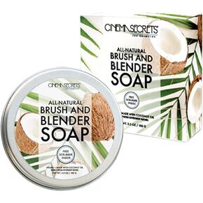 Cinema Secrets All Natural Vegan Brush & Blender Sponge Soap, Coconut Oil Based, Scrubber Included. in Saudi Arabia