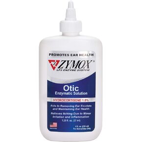 Zymox Otic Enzymatic Solution for Dogs and Cats to Soothe Ear Infections with 1% Hydrocortisone for Itch Relief, 8oz in Saudi Arabia