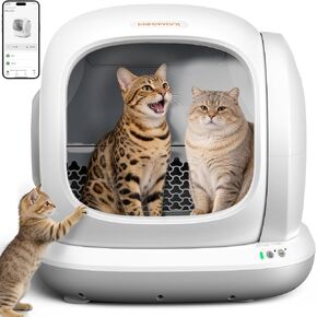 Meowant Self-Cleaning Cat Litter Box, 75L Extra Large Open-Top, APP Control in Kuwait