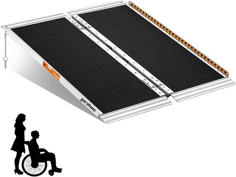 Portable Wheelchair Ramp 2FT, Anti-Slip Aluminum Folding Handicap Ramp Wheel Chair Ramp for Home Steps Wheelchair Ramps for Home Entrance Threshold Doorways Stairs Curbs Scooter in Kuwait