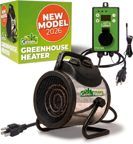 Bio Green PAL 2.0/USDT Palma Greenhouse Heater incl. Digital Thermosta, 11 x 8 x 12.5" / 280 x 195 x 315 mm in Saudi Arabia