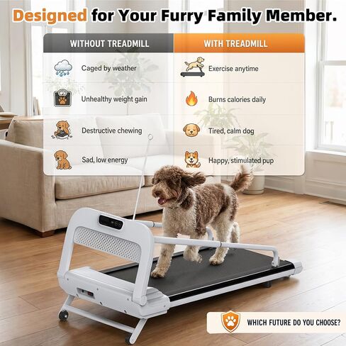 2-in-1 Dog Treadmill for Indoor Exercise, Quiet Pet Running Machine with Remote Control, 265 lbs Weihgt Capacity, Perfect Treadmills for Small to Medium Dogs and Human Walking in Saudi Arabia