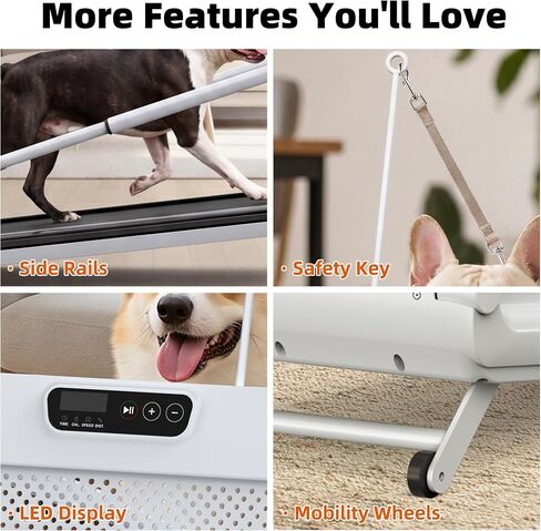 2-in-1 Dog Treadmill for Indoor Exercise, Quiet Pet Running Machine with Remote Control, 265 lbs Weihgt Capacity, Perfect Treadmills for Small to Medium Dogs and Human Walking in Saudi Arabia