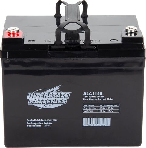 Interstate Batteries 12V 35Ah Battery (SLA1156) Sealed Lead Acid Rechargeable SLA AGM (Insert Terminal) Construction Devices, Electric Stations, Backup Energy Storage in Kuwait