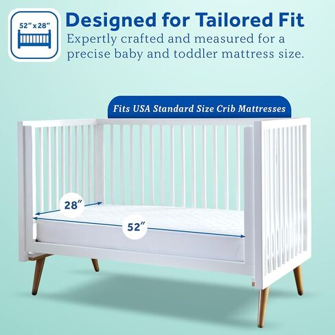 Sealy 2-PACK Waterproof Fitted Toddler Bed and Baby Crib Mattress Pad Cover Protector, Noiseless, Machine Washable and Dryer Friendly, 52" x 28" - White in Kuwait