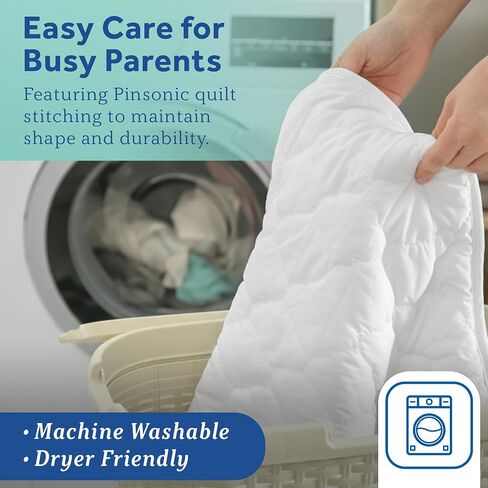 Sealy 2-PACK Waterproof Fitted Toddler Bed and Baby Crib Mattress Pad Cover Protector, Noiseless, Machine Washable and Dryer Friendly, 52" x 28" - White in Kuwait
