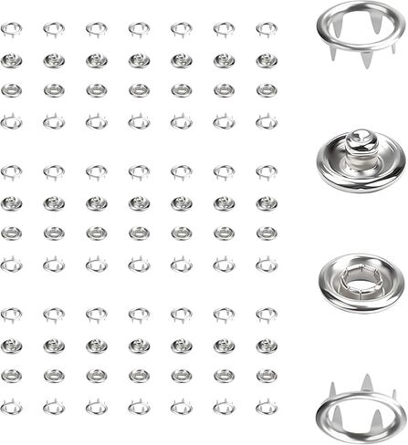 Vintrex 9.5mm Metal Snap Button Kit - 100Set Silver Hollow Snaps for Fabric with Fastener Pliers, Sewing Button Snaps for DIY Crafts, Clothing & Sewing Projects(402Pcs) in Saudi Arabia