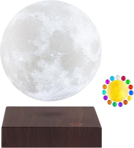 Moon Lamp 3D Printing Magnetic Levitating Moon Light Lamps for Home、Office Decor, Creative Gift-6 Inch,Has 16 Colors 20 Modes in Kuwait