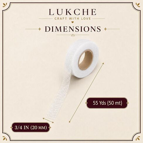 Iron-On Hemming Tape, 3/4 Inch x 55 Yards, Double-Sided Fusible Web for Pants, Jeans, Curtains and Fabric Crafts, No-Sew Washable Hem Adhesive, White in Kuwait