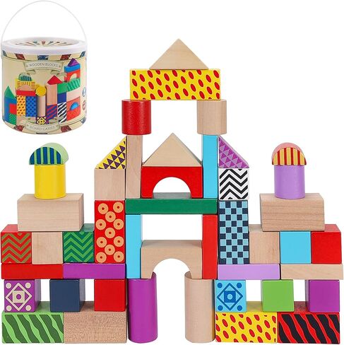 Offelec 108 Pack 1 Inch Wooden Blocks, 6 Colors STEM Math Sorting Toys, Wood Building & Stacking Blocks for Toddlers, Classroom Learning Wooden Cube Blocks, Creative Play & DIY Craft for Kids Ages 3+ in Saudi Arabia
