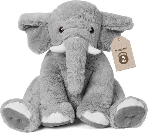 JellyMallow Elephant Weighted Stuffed Animals 5 lbs 16 inches Gray Plush in Kuwait