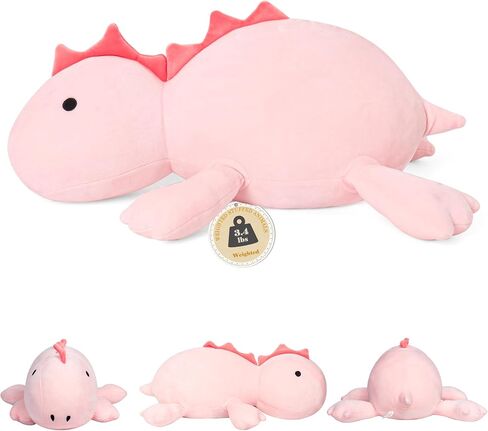 IdeaMeme Weighted Dinosaur Stuffed Animal Pink Dino Plush Toys 22" 3.5 lbs in Kuwait