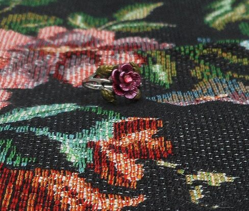 Romantic Vintage Style Sterling Silver Rose Ring with Hand Painted Accents and Sparkling Crystal Rhinestone Victorian Jewelry for Women (6) in Kuwait