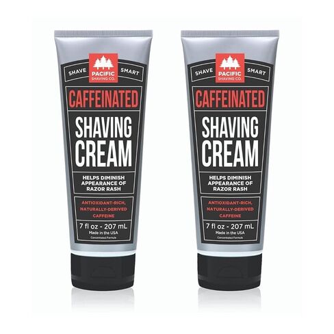 Pacific Shaving Company Caffeinated Shaving Cream - Caffeine, Shea Butter + Spearmint Antioxidant Shaving Cream - Clean Formula for a Hydrating, Redness Reducing + Irritation-Free Shave (7 Oz, 2 Pack) in Kuwait