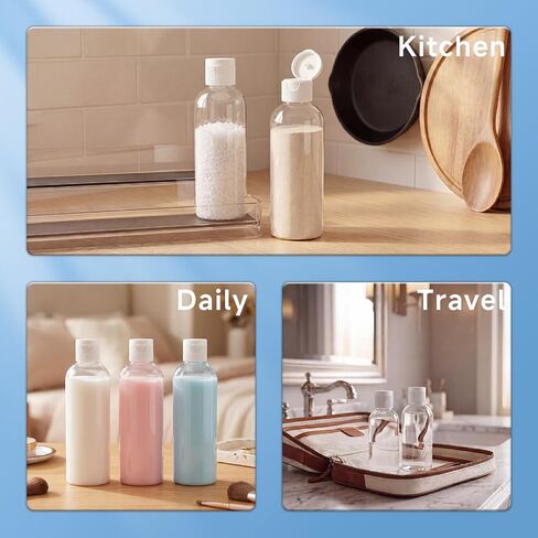 Trendbox 120ml/4oz Clear Plastic Empty Bottles with Flip Cap BPA-free Travel Containers for Shampoo, Lotions, Liquid Body Soap and Massage Oils - 12 Pack in Saudi Arabia