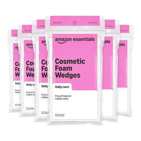 Amazon Basics Cosmetic Rectangular Foam Wedges For Makeup, 32 Count, White (Pack of 2) in Kuwait