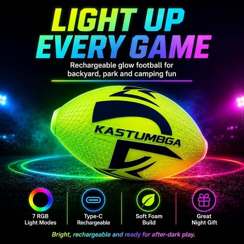 Light Up Football, Glow in the Dark Football for Kids, Soft Foam Ball in Kuwait