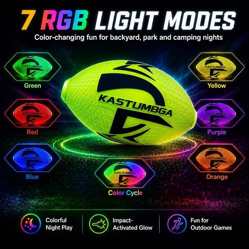 Light Up Football, Glow in the Dark Football for Kids, Soft Foam Ball in Kuwait