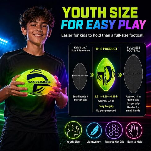 Light Up Football, Glow in the Dark Football for Kids, Soft Foam Ball in Kuwait