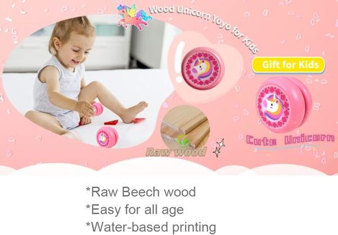 Chic U Wooden Looping Yoyo for Kids Beginners Auto Return Yoyos, No Tricks Needed, Eco Wood Unbreakable Toy Gift, Pink in Saudi Arabia