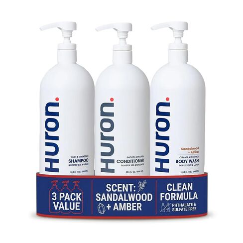 Huron Men’s Shampoo & Conditioner Set - Clean & Invigorating Scent - Hydrating, & Nourishing Shampoo & Conditioner for Men - Vegan Ingredients & Cruelty Free in Kuwait