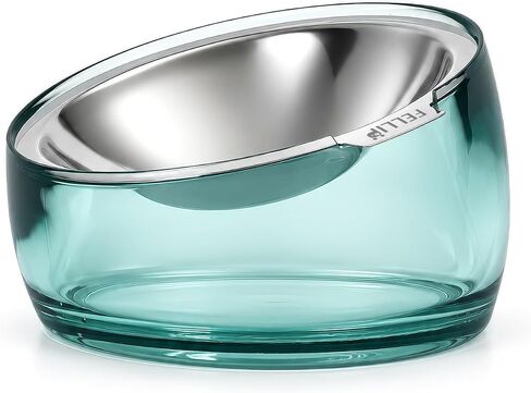 وعاء طعام القطط المرتفع من Felli Pet Oblik Whisker مناسب للتعب من الفولاذ المقاوم للصدأ، طبق ضحل مائل مضاد للقيء سهل التنظيف، وحدة تغذية معدنية مسطحة مائلة مقاومة للانسكاب بزاوية مرتفعة (0.5 كوب، كلاسيكي) in Kuwait