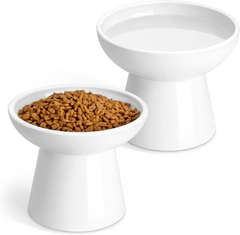 vancasso 2-Pack 6.2" Wide Elevated Cat Bowls, Ceramic Raised Cat Bowls in Saudi Arabia