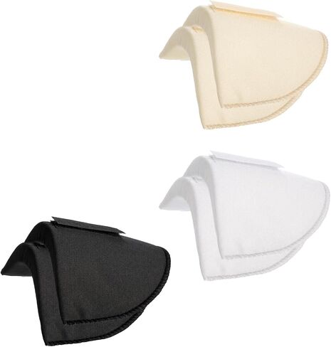 3 Pairs Shoulder Pads for Womens Clothing, Reusable Detachable Anti-Slip Soft Sponge Pads for Womens Clothing, Thickening for Blazer Suit Jacket Dress Clothing (Black, White, Skin) in Kuwait